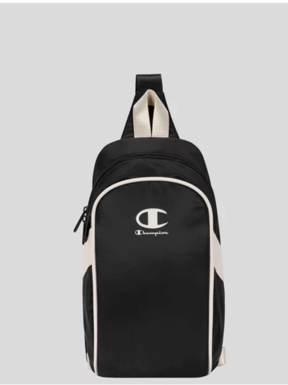 Champion Black Sling Bag with Cream Trim